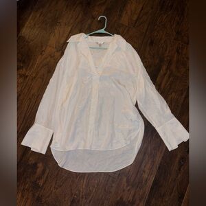 Banana Republic 100% Silk Blouse | Oversized Long Sleeve Shirt | XL | Luxe Sleep